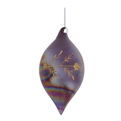 Iridescent Etched Glass Ornament (Set of 6)